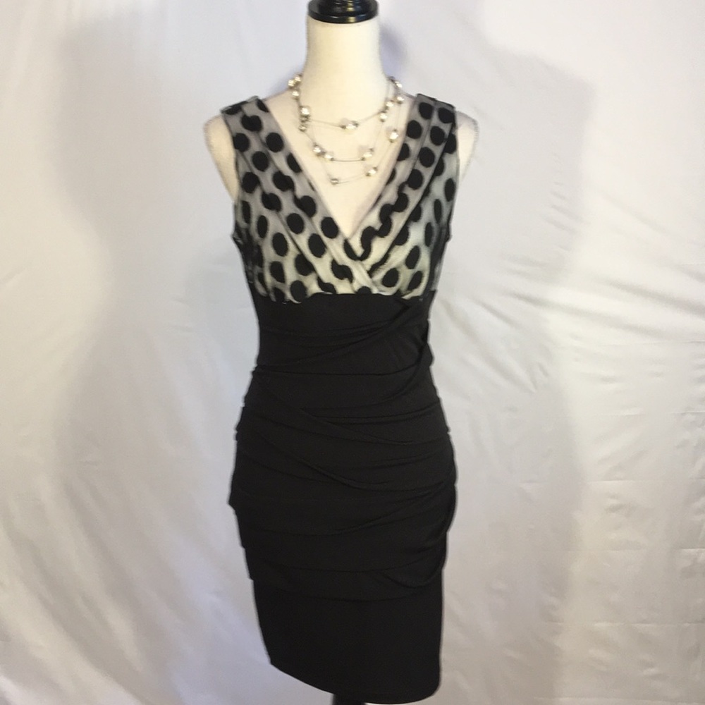 Black dress with rouching